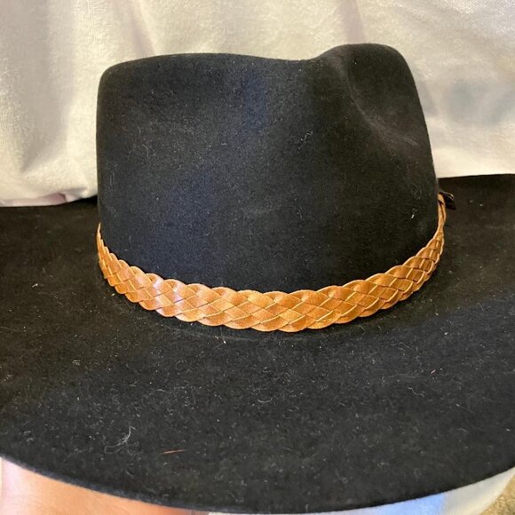 Akubra black "Snowy River" pure fur felt hat - size 58 - Picture 1 of 7